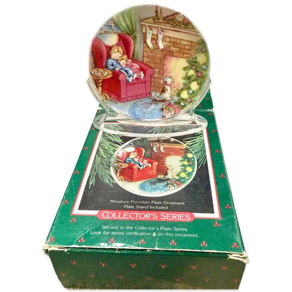Porcelain Plate Retired Hallmark Keepsake 5 Christmas Ornaments 1987-1991 MINT - Picture 8 of 13